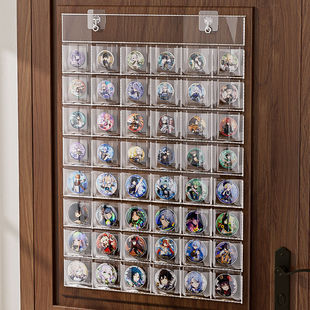 48格吧唧保护袋加背卡75mm吧唧展示架墙上镭射票徽章陈列架防氧化