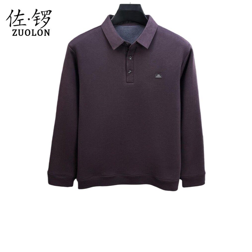 【大美唤专享】佐锣男士加绒翻领休闲POLO衫 ZLG25994S