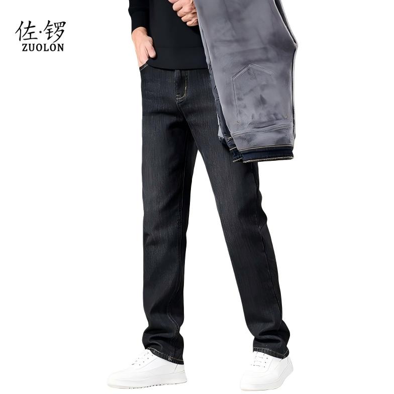 【大表哥专享】男士冬款加绒商务休闲高克重弹力牛仔裤 ZLG26006S