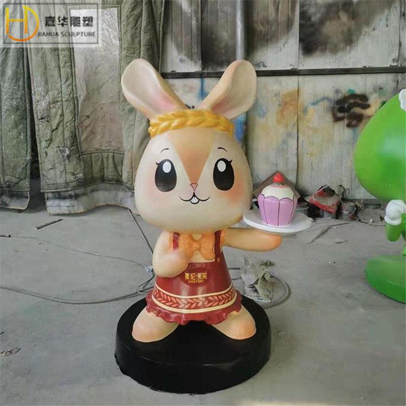 户外玻璃钢雕塑卡通人物摆件园林景观小兔子乌龟老师卡通模型制作