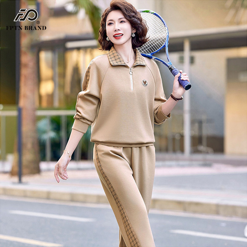 女士运动服套装2026春季装新款休闲时尚两件套洋气中年妈妈装卫衣