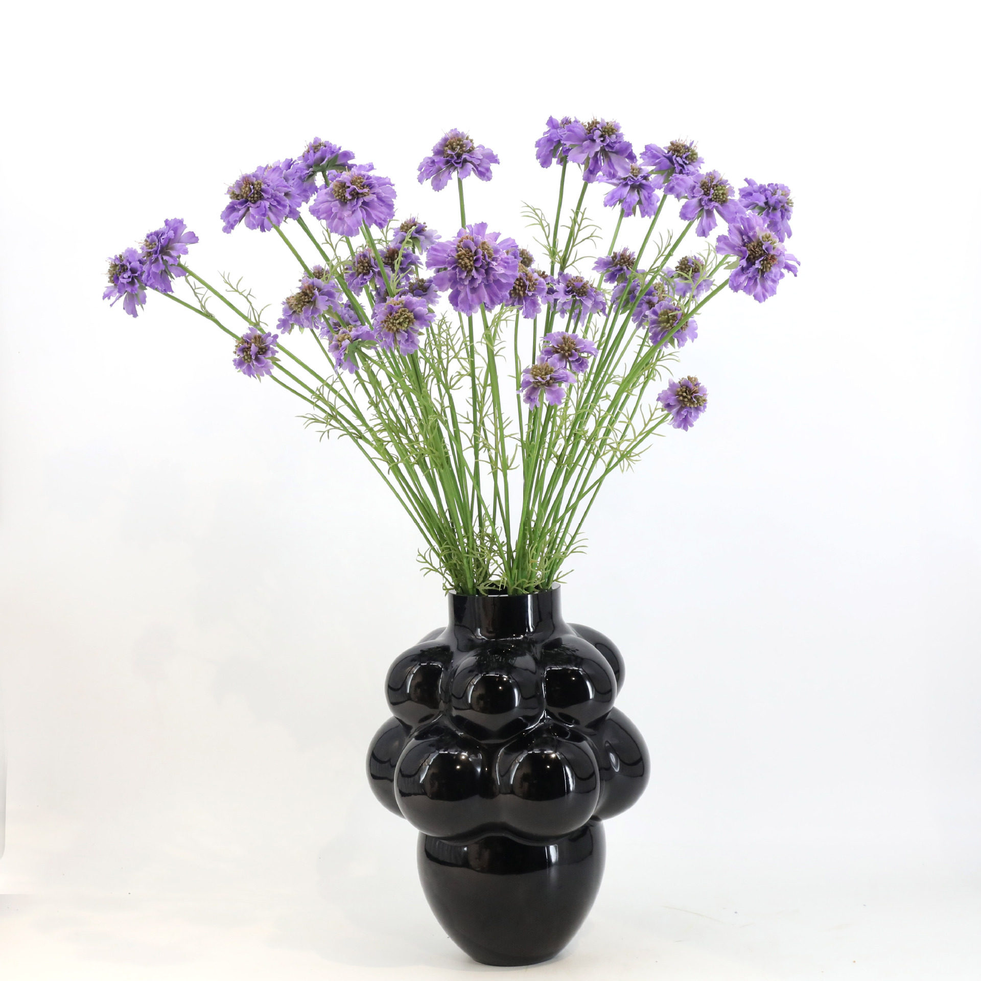 仿真花花束紫色风车花假花轮凤菊装饰花松虫花插花花材样板间花艺
