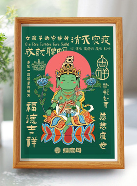 唐卡装裱画框佛像复古相框黄财神绿度母六字真言扎基拉姆外框定制