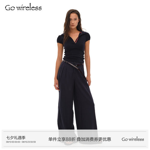 280G高克重深V修身短袖POLO衫