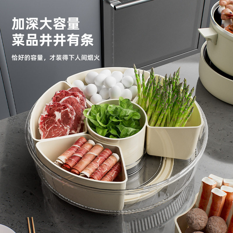 火锅盘加厚带分格双层沥