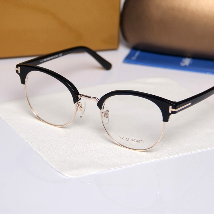 圆框复古平光板材加金属成品近视男女眼镜架文艺全框架