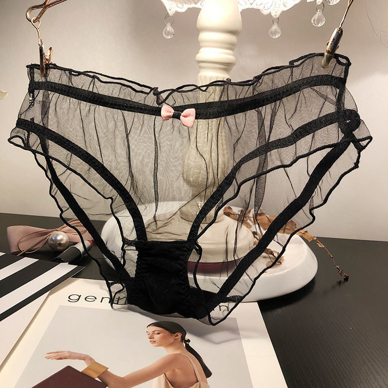 内裤女性感迷人蕾丝透明轻薄无痕夏季裸感女内裤新款成人诱惑火辣