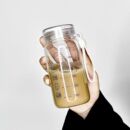 牛奶杯耐高温玻璃学生便携可微波豆浆杯子家用带盖刻度杯密封水瓶