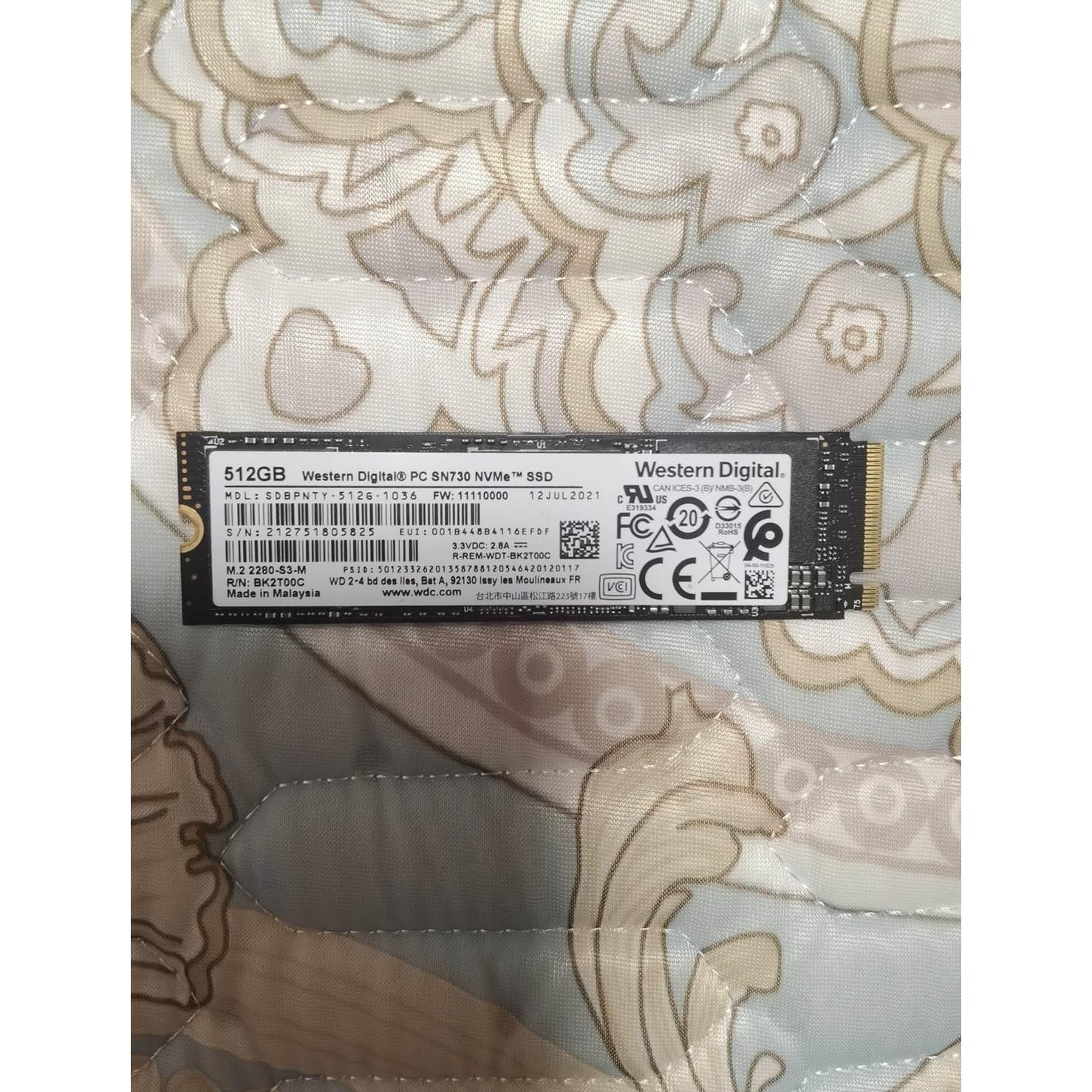 WD/西部数据 SSD sn730 512g nvme pcie m.2西数黑盘电脑议价