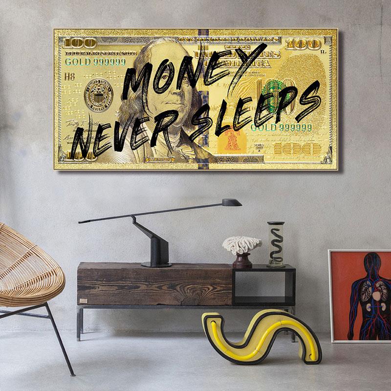 美式挂画创意办公室沙发装饰画潮流美金潮牌工作室墙面装饰壁画