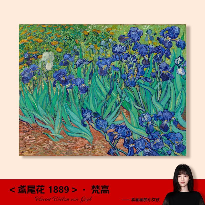 梵高鸢尾花1889挂画画油画画客厅装饰画画电表箱玄关饭厅壁画画