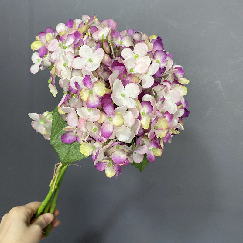 禹涵 3枝一扎绣球花仿真花花束假花绣球花家居装饰花布艺花欧式花