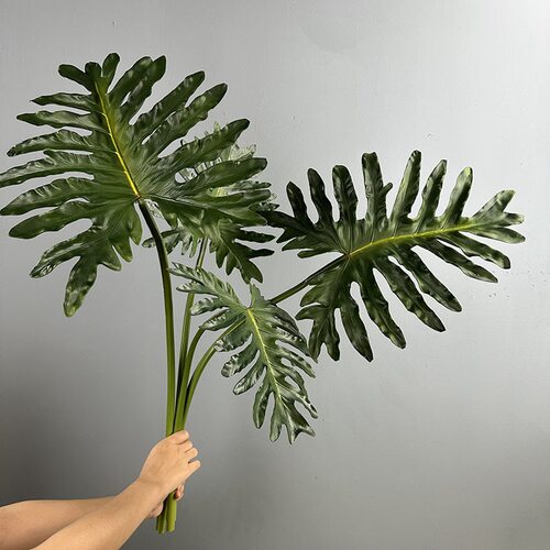 PU手感春羽叶仿真绿植橱窗装饰