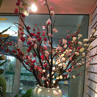 超仿真梅花 梅花枝落地花仿真花绢花装饰花客厅摆设花可随意造型