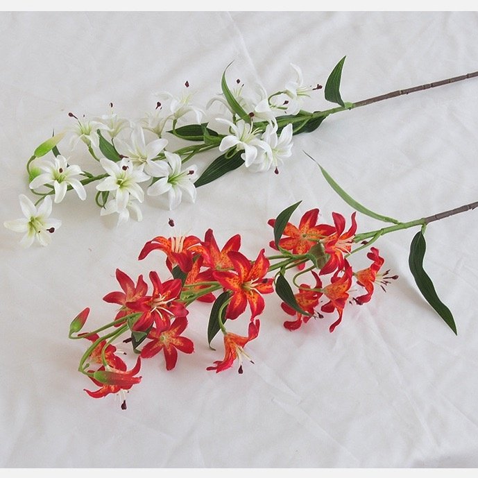 仿真花假花嘉兰百合花束火焰百合图片
