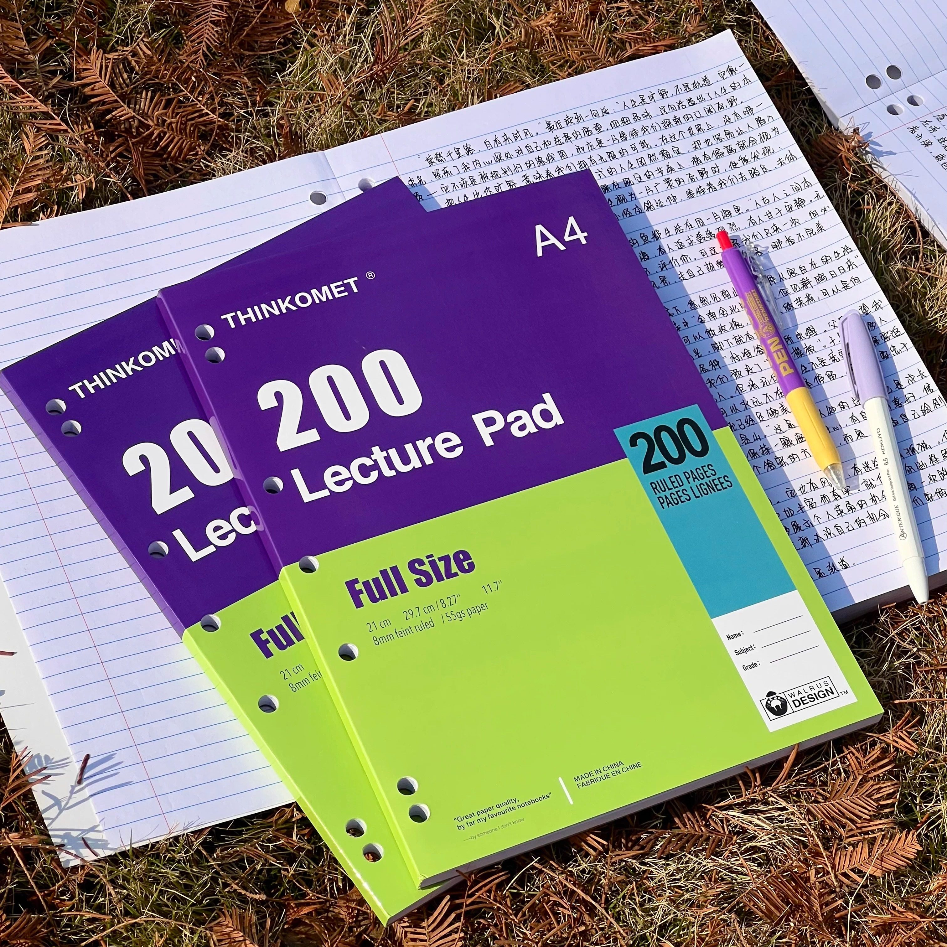 200页A4美式外贸薄脆本学生考研专用超厚草稿纸做笔记练习笔记本