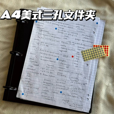 跨境美规3孔活页A4文件夹made活页本平替可拆卸文件夹办公收纳册