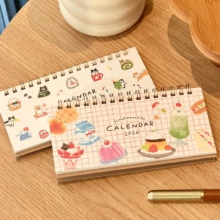 古川纸工喫茶动物2026年日历台历创意插画手账台历摆件日常打卡