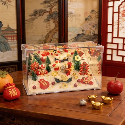 圣诞老人旋转魔方小夜灯手工DIY