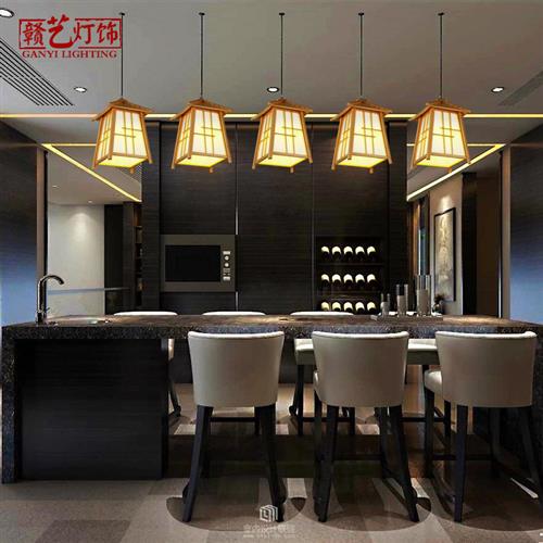 日式吊灯榻榻米灯具卧室和室樟子松原木灯主题餐厅客栈创意木艺灯