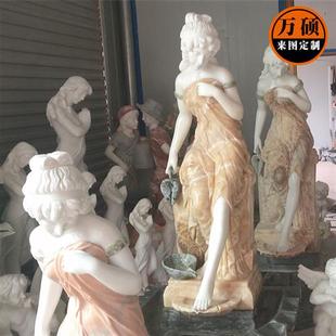 女神雕塑汉白玉大理石欧式 石雕西方人物小天使维纳斯四季 园林摆件