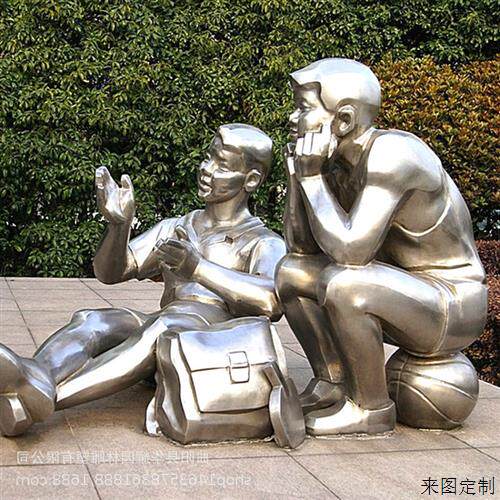 不锈钢运动人物雕塑小区花园商场铁艺自行车校园文化装饰摆件美陈