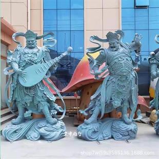 玻璃钢四大天王佛像雕塑铸铜四大金刚雕像神话人物护法神像摆件