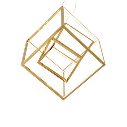 后现代正方形几何吊灯简约LED个性餐厅吧台前台展厅工程艺术灯具