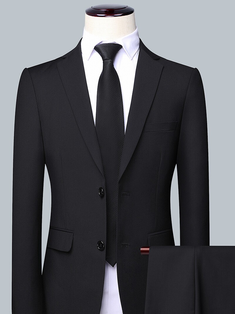 MENS SUIT SUIT BUSINESS PROFESSIONAL FORMAL WEAR KOREAN VERSION SLIM SOLID COLOR CASUAL PROFESSIONAL PLUS SIZE SUIT TWO-PIECE JACKET