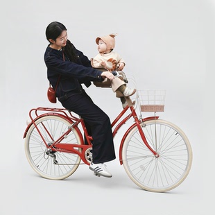 纽斯加自行车带儿童座椅亲子单车母子车小孩带娃儿童成人遛娃双人