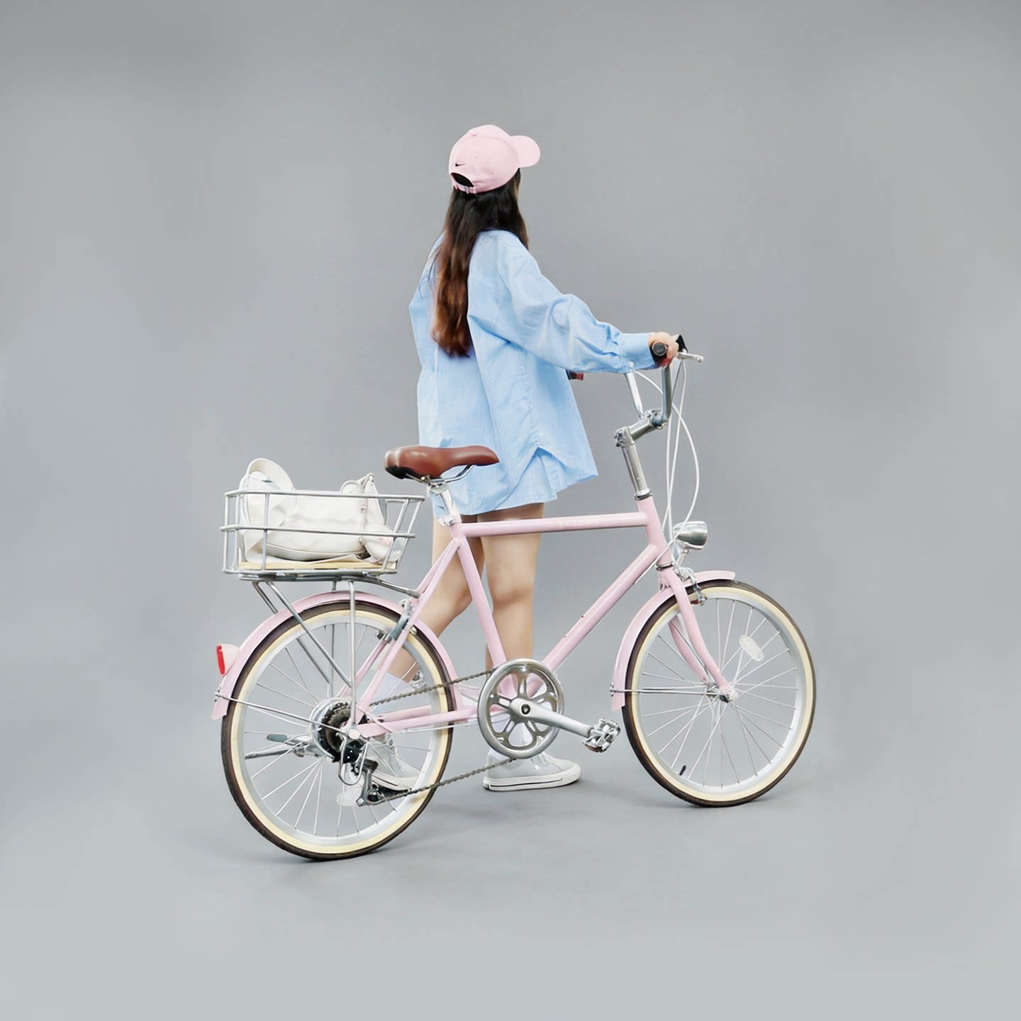 纽斯加女生自行车女士款通勤车成人城市普通骑成年复古式带车筐