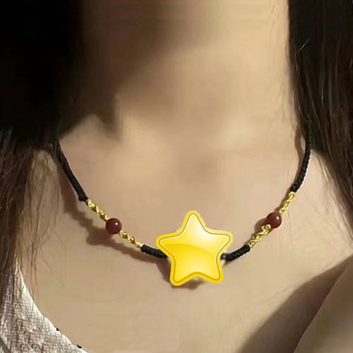 双孔吊坠项链绳 引线可拆卸 手编手工编织项链绳可调节编黑绳挂绳