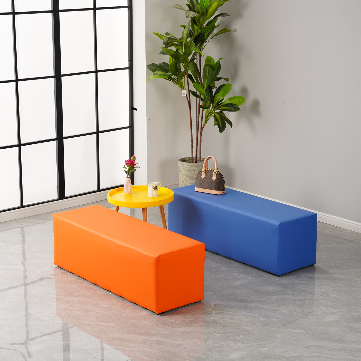 服装店休息区长条沙发凳鞋店衣帽间试衣间收纳凳子储物凳可坐成人