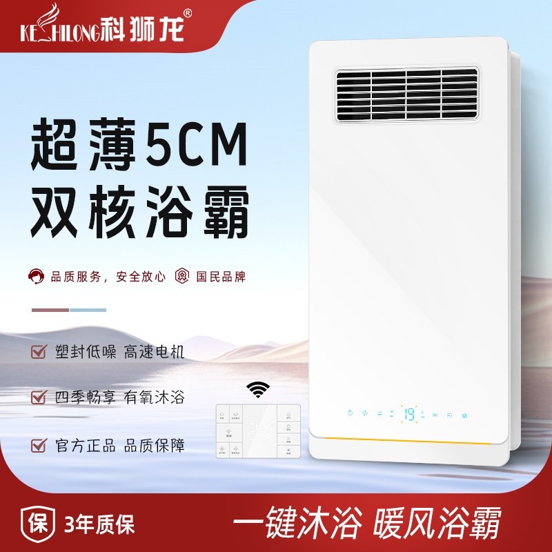 超薄风暖浴霸灯卫生间照明排气扇吊顶浴室暖风机五合一一体集成