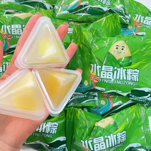 网红爆款零食榴莲千层芒果冰粽注心冰粽休闲水晶粽子即食冰皮水晶