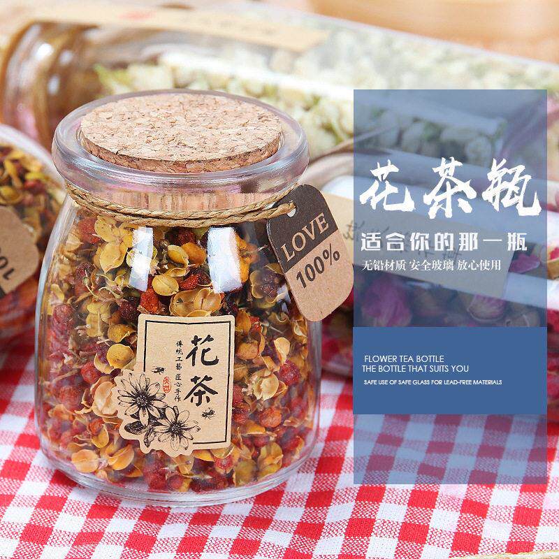 塞玻璃木纳花茶迷你花茶收SC-密封罐