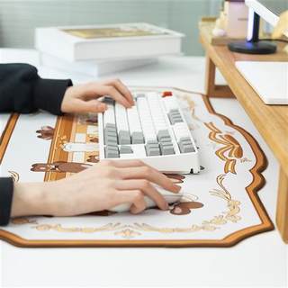 极想兔兔电竞鼠标垫超大号办公锁边电脑垫加厚桌垫可爱防污键盘垫