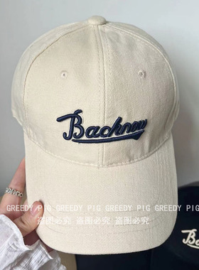 秋冬韩国复古刺绣字母磨毛棉保暖棒球帽子女百搭鸭舌帽宽檐显脸小