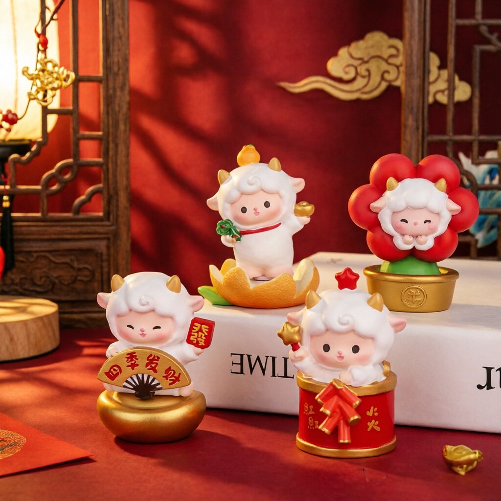喜气羊羊盲盒生肖羊年吉祥物摆件本命年礼物白羊座公司活动伴手礼