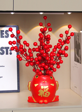 天然黄金大麦干花麦穗福袋摆件年年有余发财果乔迁之喜酒柜装饰品