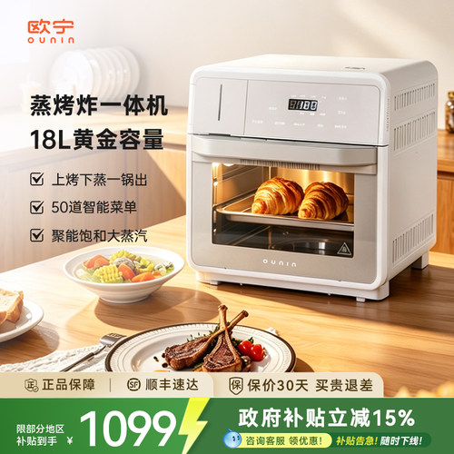 欧宁小考拉蒸烤炸一体机18L