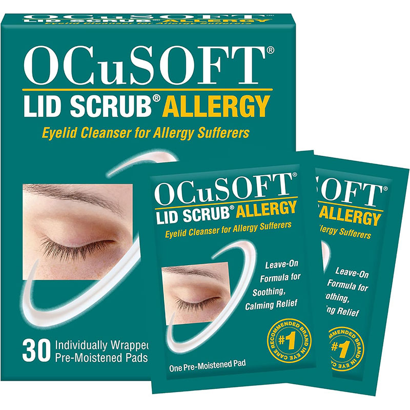 OCuSOFT艾乐敏湿巾花粉敏感刺激茶树油眼睛清洁棉片螨虫干眼睑炎