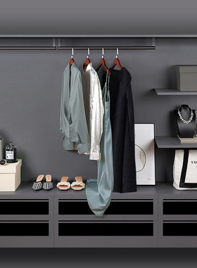 现代样板间衣帽间摆件软装样板房装饰灰绿色黑色衣服箱包鞋眼镜套