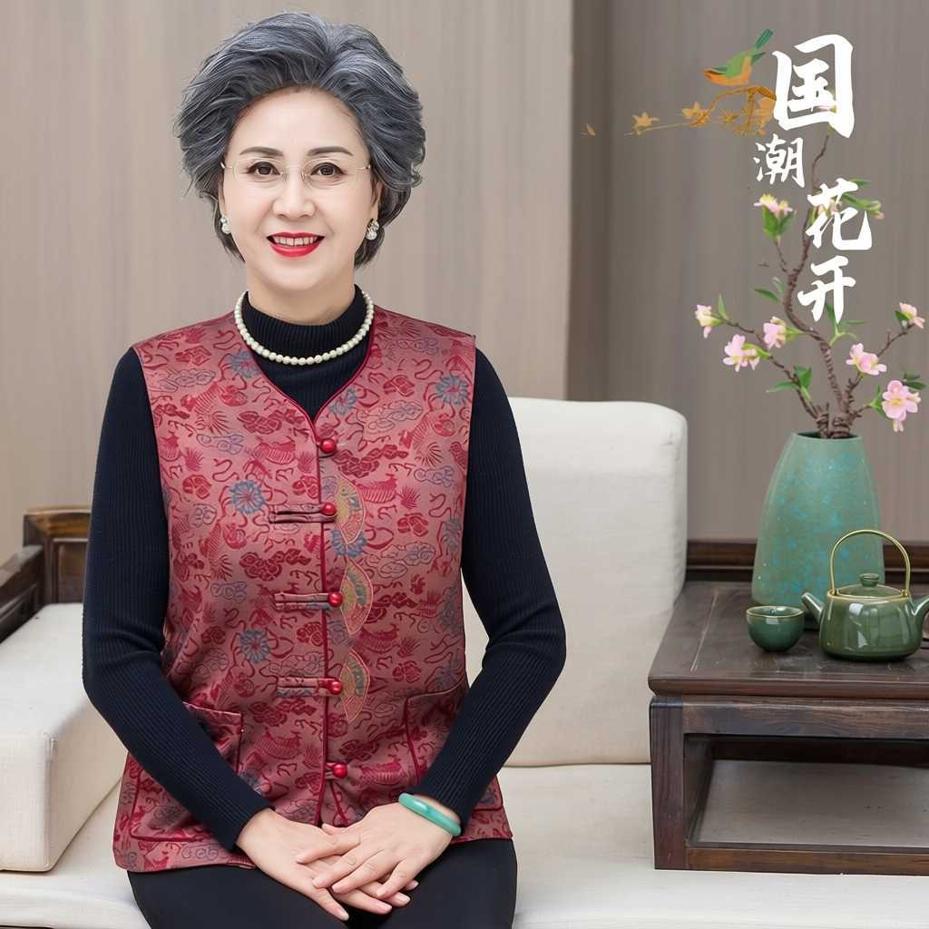 老年人坎肩奶奶马甲外套