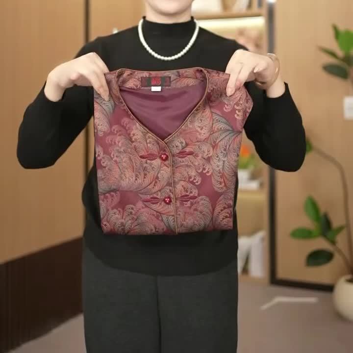 中老年人秋装马甲加绒马