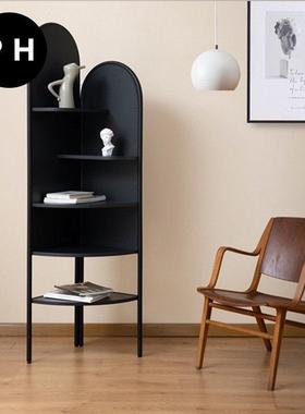PH家居角柜北欧轻奢卧室客厅墙边转角收纳柜子置物架书架黑色铁艺