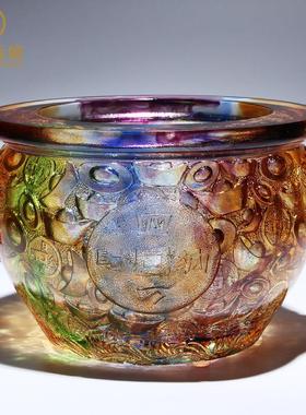 琉璃水晶招财聚宝盆存钱罐元宝玄关客厅装饰品摆件工艺品高档礼品