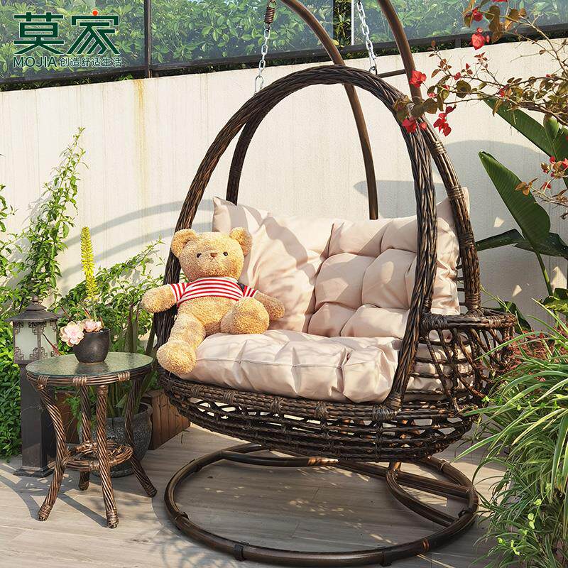 莫家户外吊篮吊椅室内阳台网红摇篮椅秋千室外休闲编藤双人吊篮