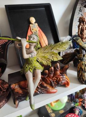 新品跨境风格潮流吹笛西风仙子园林庭院家居摆件雕塑树脂工艺品