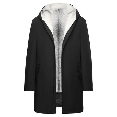 十字貂内胆中长款派克服尼克服保暖加厚保暖外套大衣男环保皮草潮